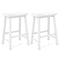 Set of 2 24 Inch Counter Height Stools with Solid Wood Legs