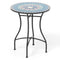 24 Inch Patio Bistro Table with Ceramic Tile Tabletop