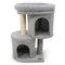 26 Inch Cat Tower with Large Padded Push Perch and Dual Condos