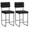 26 Inch Counter Height Bar Stools Set of 2 with Metal Frame and Footrest