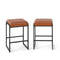 26 inch Bar Stools Set of 2 Counter Height Barstools with Faux Leather Upholstered Seat