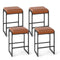 26 inch Bar Stools Set of 4 Counter Height Barstools with Faux Leather Upholstered Seat