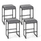 26 inch Bar Stools Set of 4 Counter Height Barstools with Faux Leather Upholstered Seat