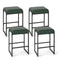26 inch Bar Stools Set of 4 Counter Height Barstools with Faux Leather Upholstered Seat