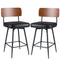 27 Inch Padded Counter Barstools Set of 2 with Metal Legs
