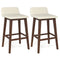29 Inch Low-Back High-Top Chairs with Padded Seat and Rubber Wood Legs