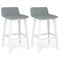 29 Inch Low-Back High-Top Chairs with Padded Seat and Rubber Wood Legs