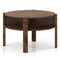 29.5 Inch Round Coffee Table with Storage Shelves for Small Space