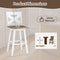 29" Rubberwood Swivel Barstools Set of 4 with Backrest and Large Seat
