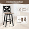 29" Rubberwood Swivel Barstools Set of 4 with Backrest and Large Seat
