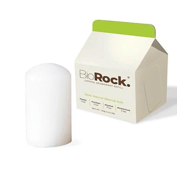 Biorock Natural Crystal Deodorant Refill Stick 120g - Chemical-Free, Eco-Friendly Deodorant for Sensitive Skin