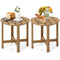 Set of 2 18 Inch Round Weather-Resistant Adirondack Side Tables