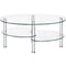 Tempered Glass Oval Side Coffee Table