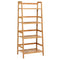 4-Tier Bamboo Plant Rack with Guardrails Stable and Space-Saving
