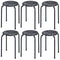 6-Pack Stackable Multifunctional Daisy Design Backless Round Metal Stool Set