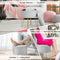 Round Velvet Storage Ottoman Footrest Stool Vanity Chair with Metal Legs
