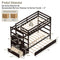 Twin Over Twin Bunk Bed with Storage Shelf and Drawer