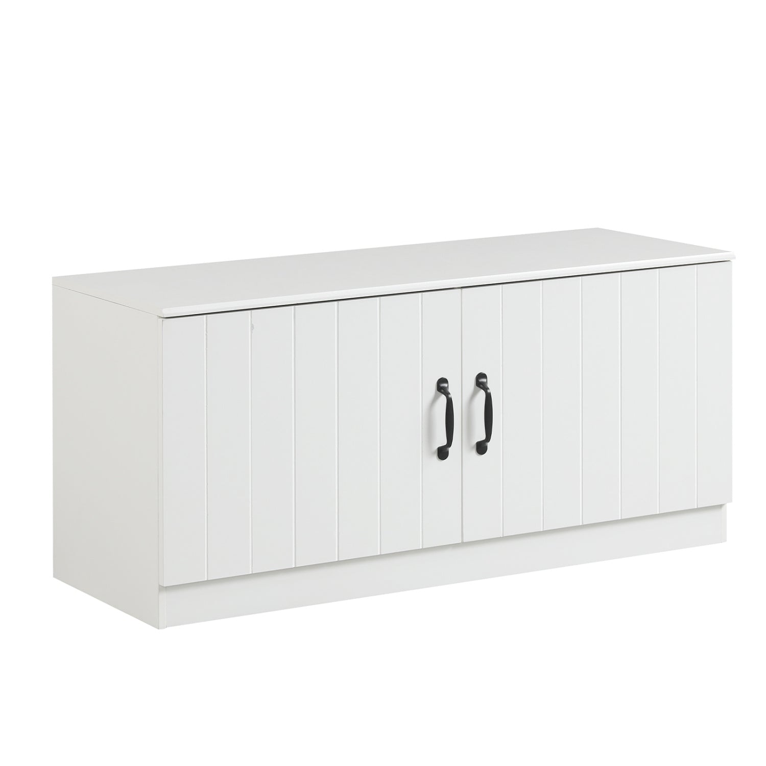 2-Door Shoe Bench Shoe Storage Cabinet with Adjustable Shelves