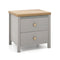 2-Drawer Nightstand with Rubber Wood Legs