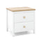 2-Drawer Nightstand with Rubber Wood Legs
