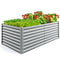 6 x 3 x 2 Feet Metal Rectangular Raised Garden Bed with Open Bottom Design