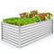 6 x 3 x 2 Feet Metal Rectangular Raised Garden Bed with Open Bottom Design