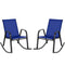 Set of 2 Metal Patio Rocking Chair with Breathable Seat Fabric