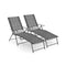 2 Piece Patio Folding Chaise Lounge Chairs Recliner with 6-Level Backrest