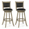 Set of 2 29 Inch Swivel Bar Height Stool Wood Dining Chair Barstool