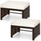 Multipurpose Outdoor 2 Pieces Patio PE Rattan Ottomans Footstool