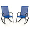 2 Pieces Outdoor Rocking Chairs with Breathable Backrest