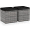 2 Pieces Patio Ottoman with Hidden Storage Space-Mix Grey