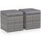 2 Pieces Patio Ottoman with Hidden Storage Space-Mix Grey
