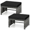 2 Pieces Patio PE Rattan Ottomans with Soft Zippered Cushions for Deck