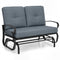2 Seats Outdoor Swing Glider Chair with C