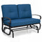 2 Seats Outdoor Swing Glider Chair with C