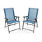 2 Set of Patio Dining Chair with Armrests and Metal Frame