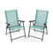 2 Set of Patio Dining Chair with Armrests and Metal Frame