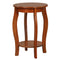 15 Inch 2-Tier Round End Table with Storage Shelf