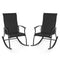 2 Pieces Outdoor Rocking Chairs with Breathable Backrest