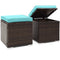 2 Pieces Patio Ottoman with Hidden Storage Space-Mix Grey