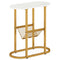 2-tier Oval Narrow Bedside End Table