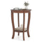 2-tier Round End Table with Solid Wood Legs