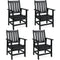 Set of 4 Patio Dining Chairs with Wide Armrests
