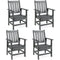 Set of 4 Patio Dining Chairs with Wide Armrests