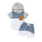 Boys And Girls Color-block Crew Neck Hooded Suits