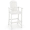 30 Inches Counter Height Outdoor HDPE Bar Stool with Armrests and Footrest