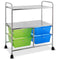 Mobile 4 Drawers Shelves Rolling Storage Cart Rack