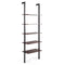 5-Tier Wood Look Ladder Shelf with Metal Frame for Home