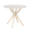 36-Inch Mid Century Modern Kitchen Table with Faux Marble Tabletop and Solid Rubber Wood Legs